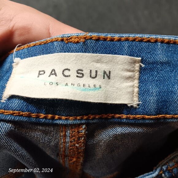Pacsun Jeans Women‎ 25 Short Blue Super High Rise Skinniest Stretch Pants - Picture 5 of 12
